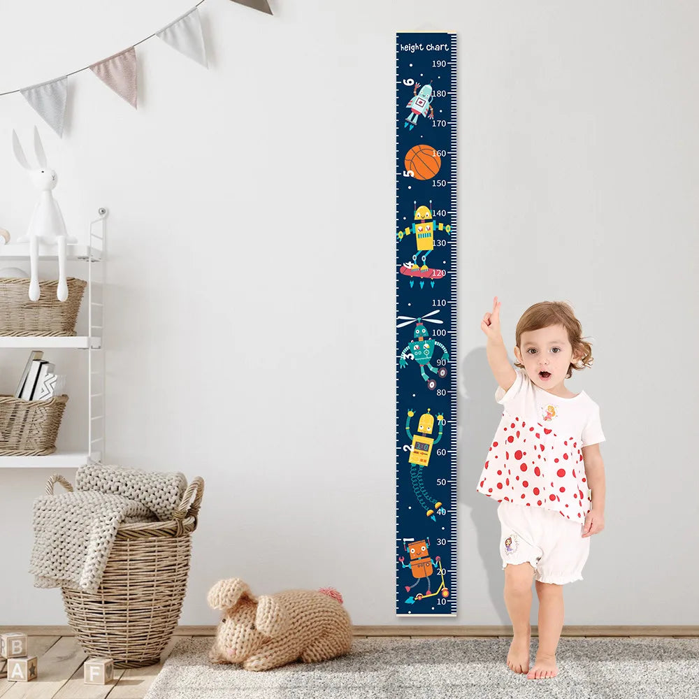 Robot & Spaceship Kids Height Chart –Height measuring wall sticker with cartoon graphic for children