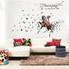 FLOWER FAIRY HORSE Wall Sticker Colorful  Butterfly Wall Paper SK-9005 PVC Removeable Wall Art Decor