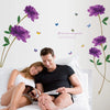 Sk9143 Purple Roses Bloom Wall Sticker