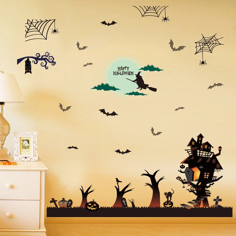 Sk9220 Halloween Haunted House Wall Sticker