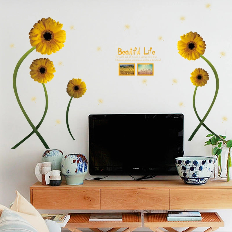 Sk9233 Beautiful Sunflowers Wall Sticker