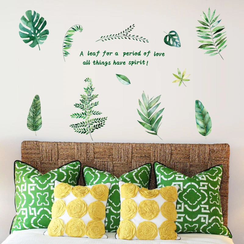 Sk9238 Nordic Plant Leaves Wall Sticker