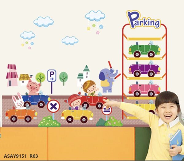 Shop Fun Parking Colorful WSXL Wall Stickers - Wall Stickers - Children's Wallpaper Stickers - Bedroom Wall Stickers  size 60x90 ay9151