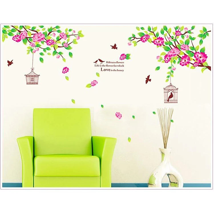 WALLSTICKER 60X90 AY1916A PINK  HIBISCUS WALSTIKER