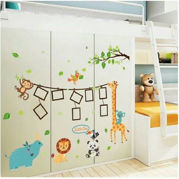 Cartoon Animal Style Photo Frame Children Bedroom Decorative Wall Stickers SK9206 Size:60x90cm