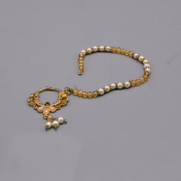 golden Chain Nose Ring Nath for Women