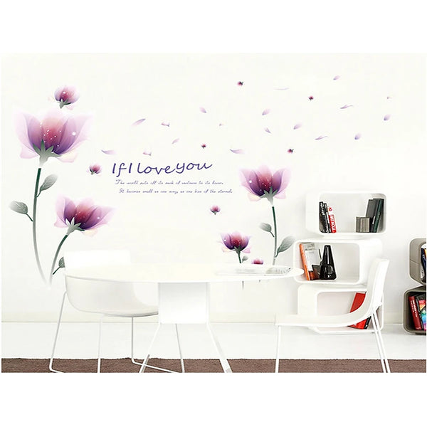 SAMHEZ SK9027 Purple Blink Flower Wall Sticker [60 x 90 cm]