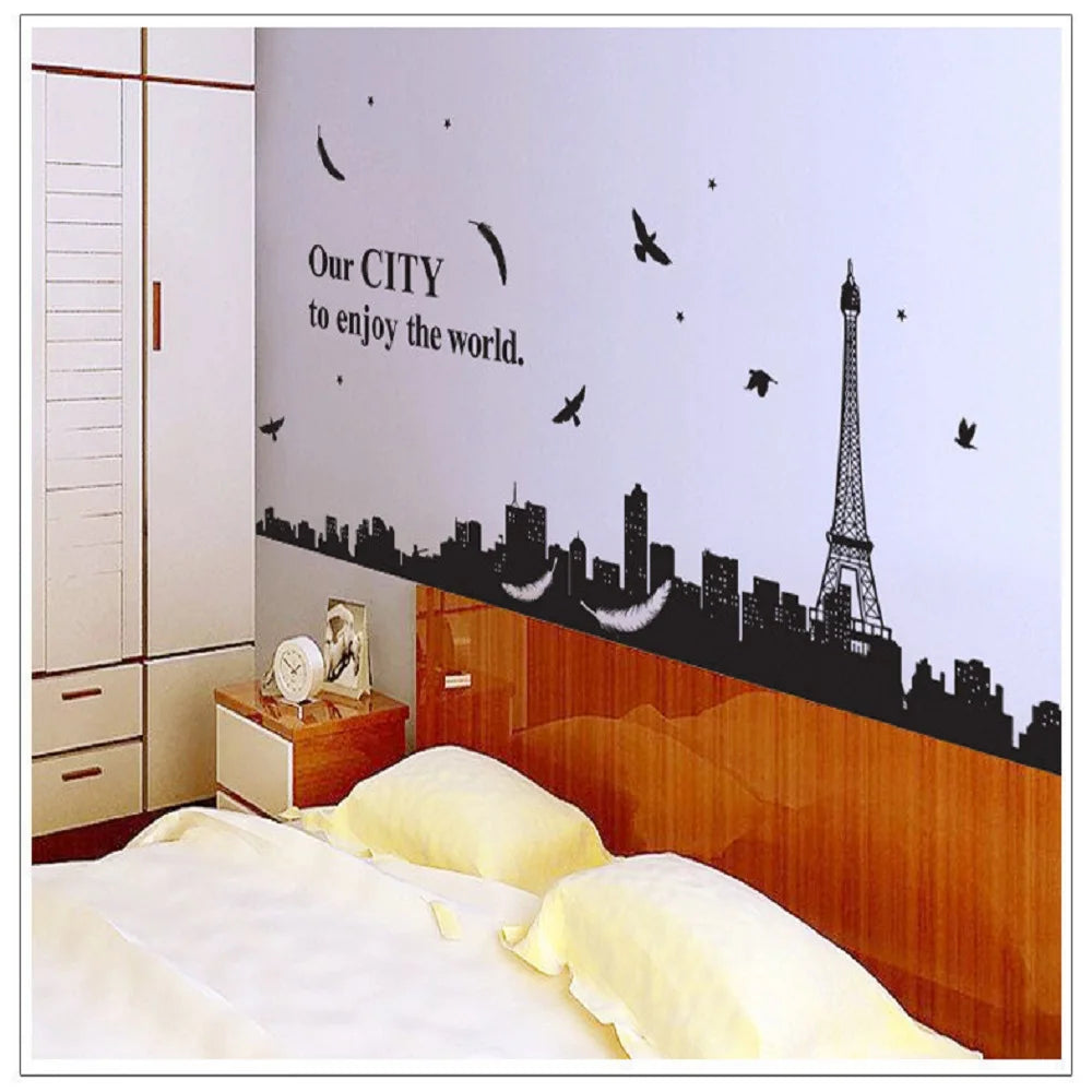 City Wall Stickers Home Decor Waterproof Removable Stickers