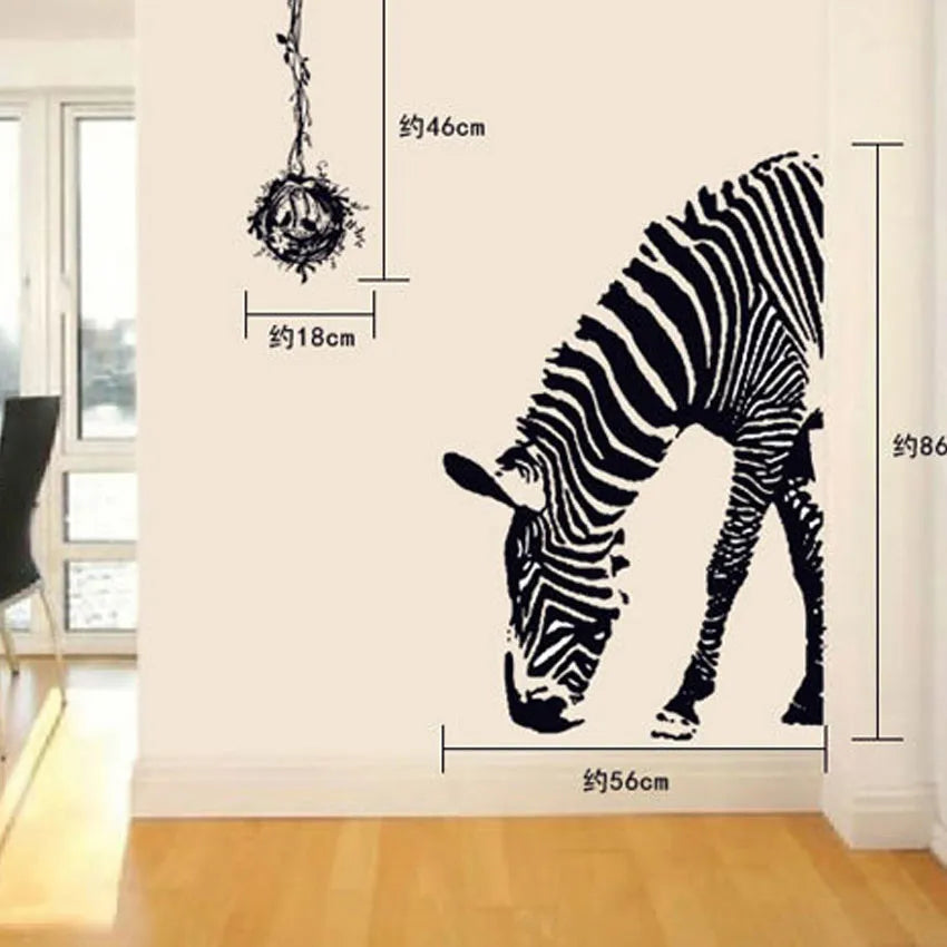 Lovely Zebra Animal Wall Stickers XL8057