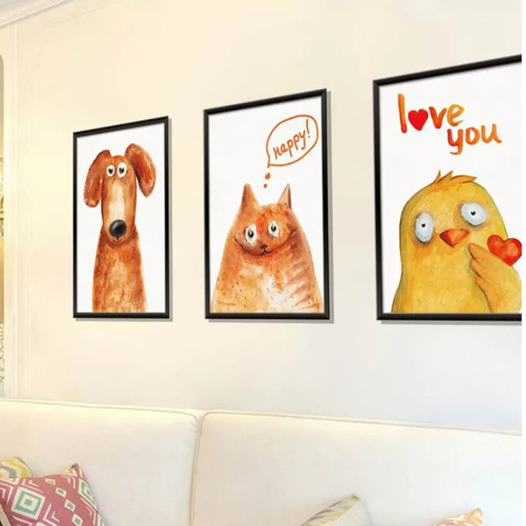 Cartoon Animal Wall Sticker Cute Animal Wall Sticker for Home Living Room Decoration