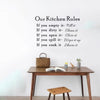 Our Kitchen Rules Cook Words Quote Wall Stickers Art Decals Home Decor NEW Room Decoration Accessories Kitchen Wall Stickers  DZ007  Size:40*60cm