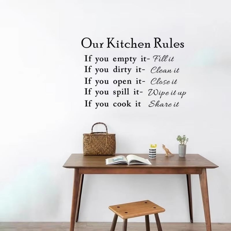 Our Kitchen Rules Cook Words Quote Wall Stickers Art Decals Home Decor NEW Room Decoration Accessories Kitchen Wall Stickers  DZ007  Size:40*60cm