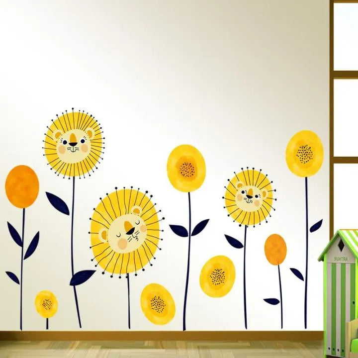 Cartoon sun flower wall Sticker Xh9292