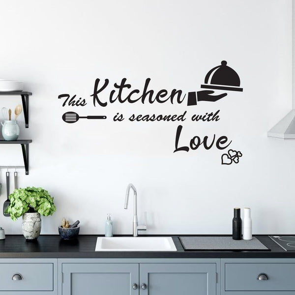 This kitchen is seasoned with love for kitchen wall sticker
