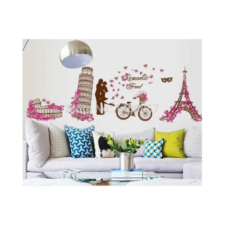 Eiffel Tower Wall Sticker Love Romance Wall Sticker For Home Decor.