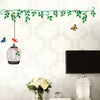 Flower & Green leaves with birdcage & Butterfly Removable Sticker