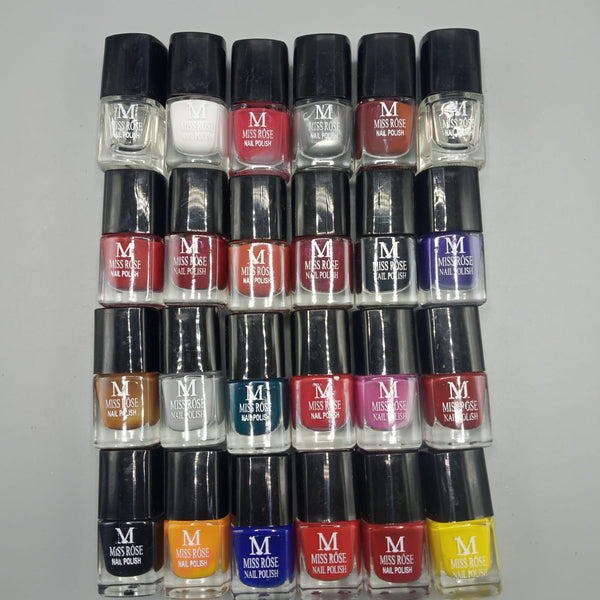 PACK OF 24 MISS ROSE NAIL POLISH PERMANENT