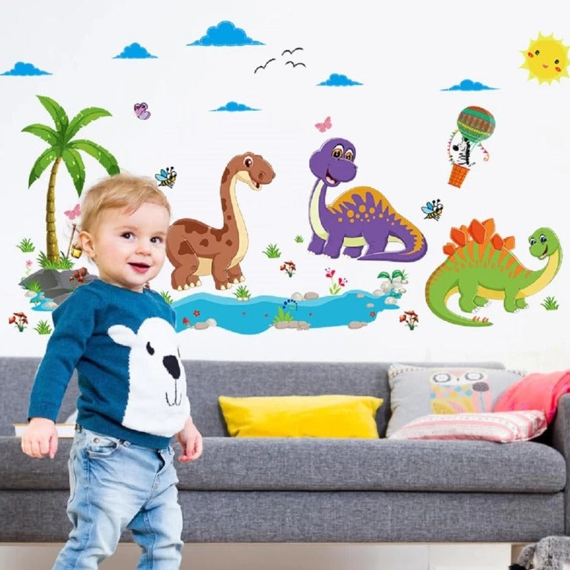 Cartoon animal dinosaur stickers children's room Sk9125