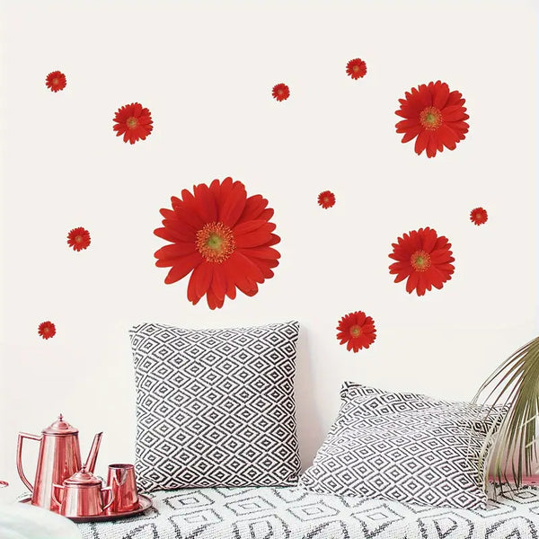 Interior Wall Sticker Gerberas Red AY6015A