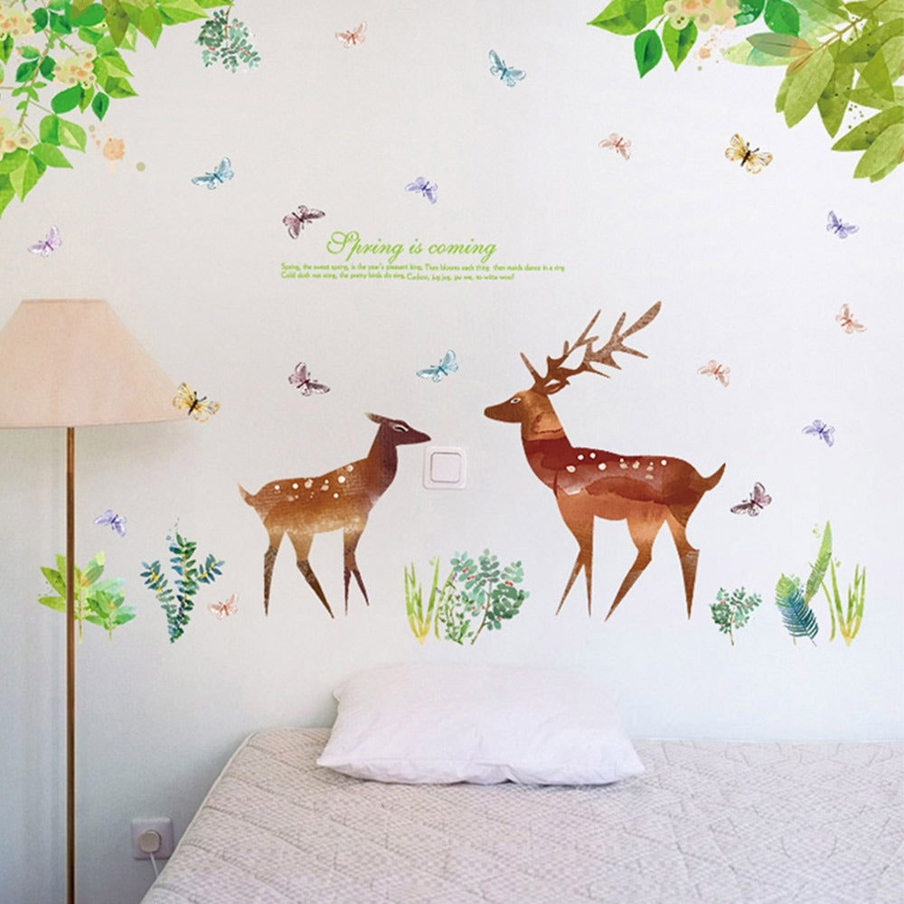 Wall Sticker SK9176-Green Leaves and Deer