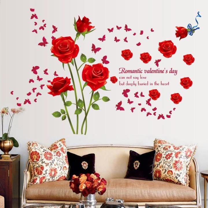Wall decal sticker Red Hibiscus flower wall decal sticker SK9069