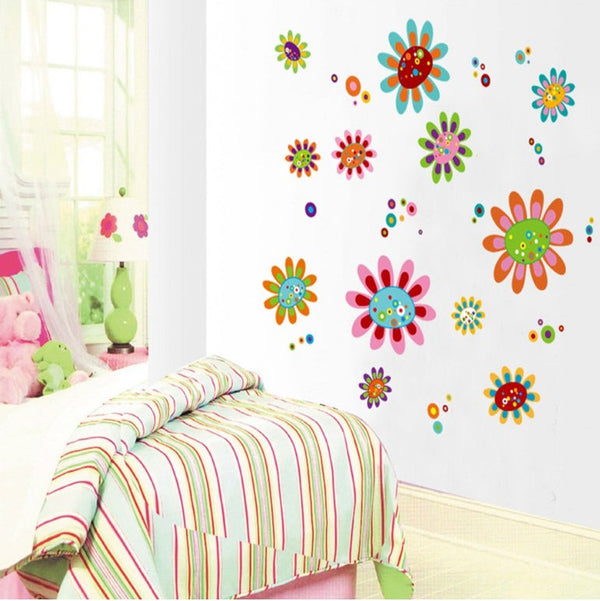 Children's vinyl decal flower head with polka dots size 60x90 jm8322