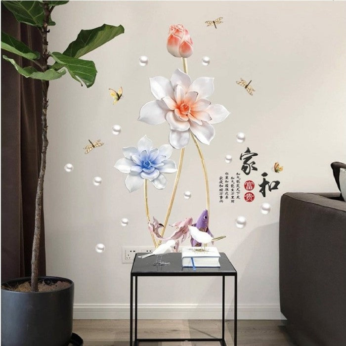 Sk9281 Wealth Lotus Wall Sticker