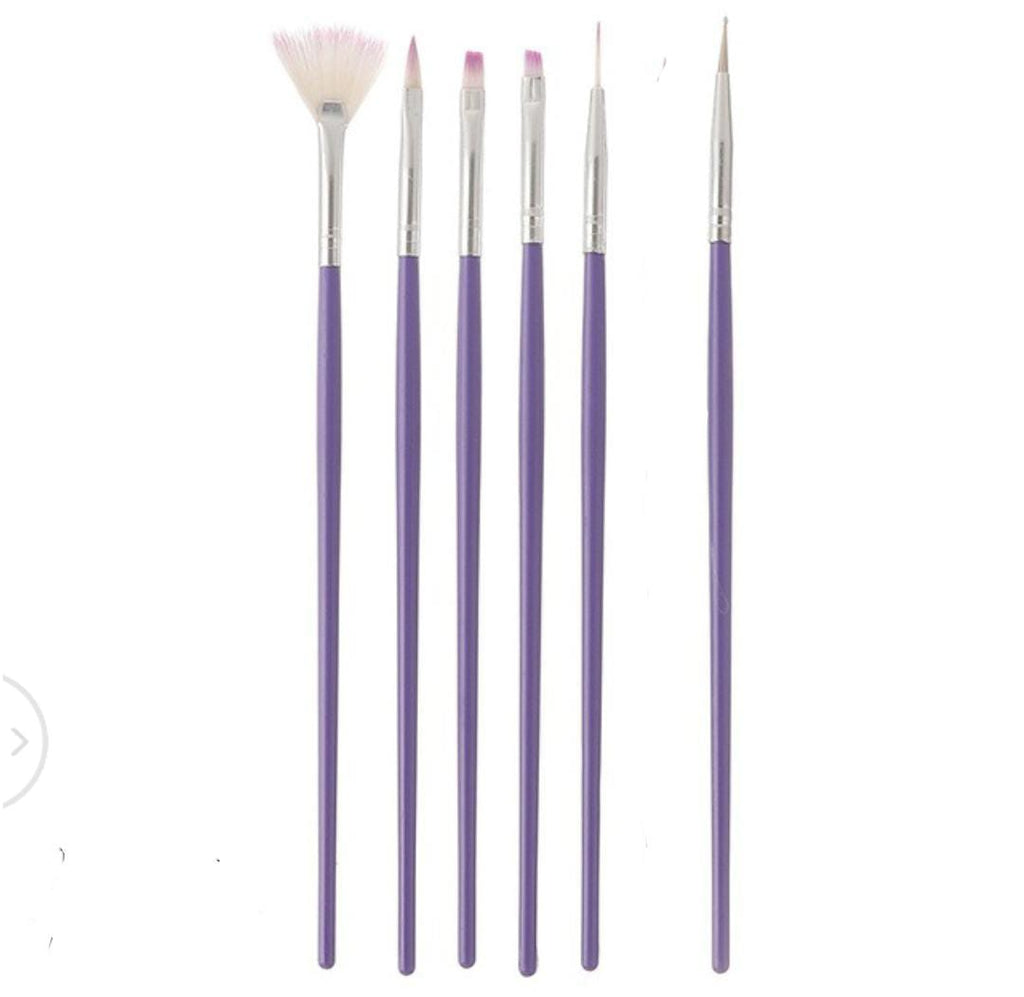 NAIL ART BRUSH SET 6 PEICE nhfroer2b-1