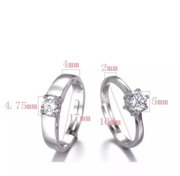 Classic Couple Rings For Men Women CZ Stone Trendy Wedding Lovers' Ring Jewelry Romantic Valentine's Day Present Ring Accessory  fgfrsrf4b-f