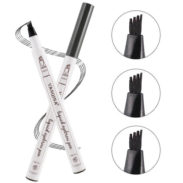 YANQINA eyebrow pencil 4 fork tips liquid eyebrow tint waterproof long lasting eyebrow tattoo pen