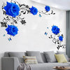 Mural Rose Vine Blue Large Lotus Wall Sticker Flower Room Decoration Aesthetic For Teens Living Room Tv Wall Bedroom Home Office Wallstickers   Gs8823a Size: 60x90cm