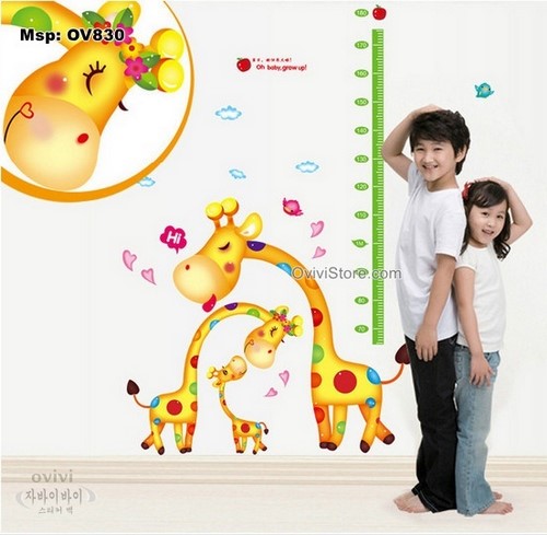 height giraffe wall sticker new 60x90cm