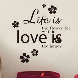 Decal Trang Trí Chữ Tiếng Anh Và Hoa Họa Tiết