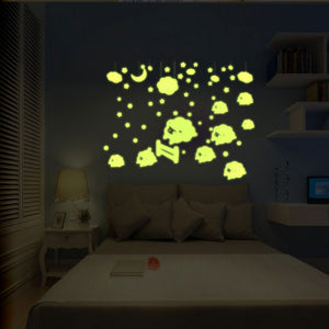 New wholesale and retail Y0043 luminous sheep small luminous sticker fluorescent sticker children's bedroom decoration, wall sticker
