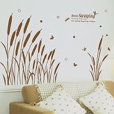 Rural Style Plant Reeds Swaying Wall Decor Home Living Room Bedroom Background Wall Stickers