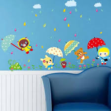 'Cartoon Monsoon in a Kindergarten' Wall StickerAy649