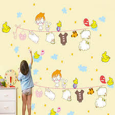 Ay7115 Clothes Hanger Birds Sticker DIY Removable Cartoon Art Vinyl Home Wall Stickers