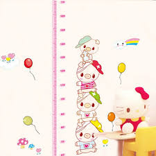ME Pig Growth Height Measure Chart Pattern Wall Sticker Ay7262w