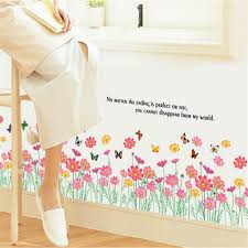 Decals Design 'Flowers Beautiful Daisy Waistline Skirting' Wall Sticker (PVC Vinyl, 60 cm x 90 cm), Multicolour