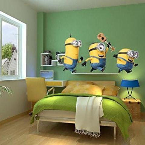 3D Wall Stickers for Kids Room-Minions Cartoon Home Decoration wallpaper Lp2001 -Size: 45x60cm