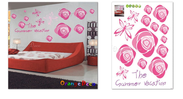 Wall stickers [Juguo Design] Rose DIY combination wall stickers/wall stickers/wallpaper/living room bedroom bathroom kindergarten interior design decoration