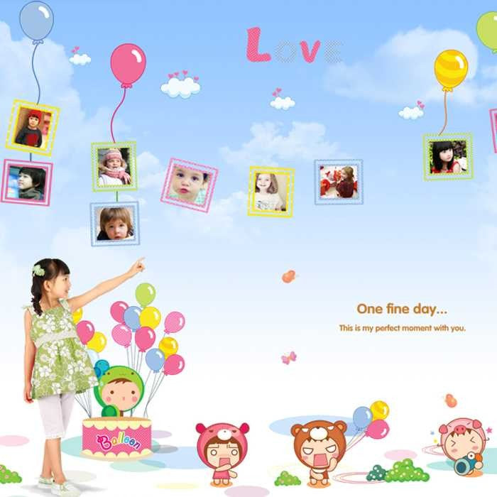 BALLON N FRAME WALLSTICKER Ay7089