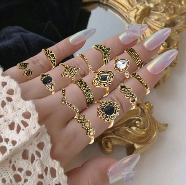 15Pcs/Set Fashion Vintage Ring fgfrsrf1y-d