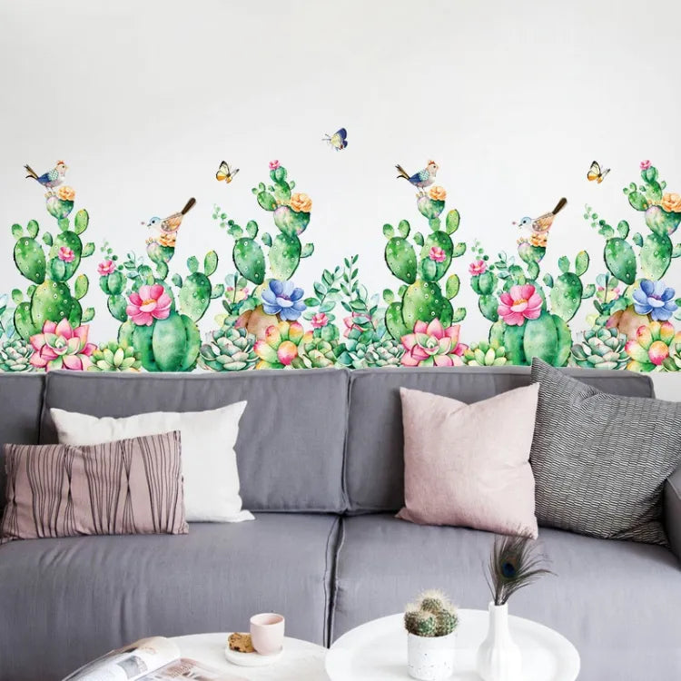 Green Cactus Wall Stickers Art Flower Home Decor