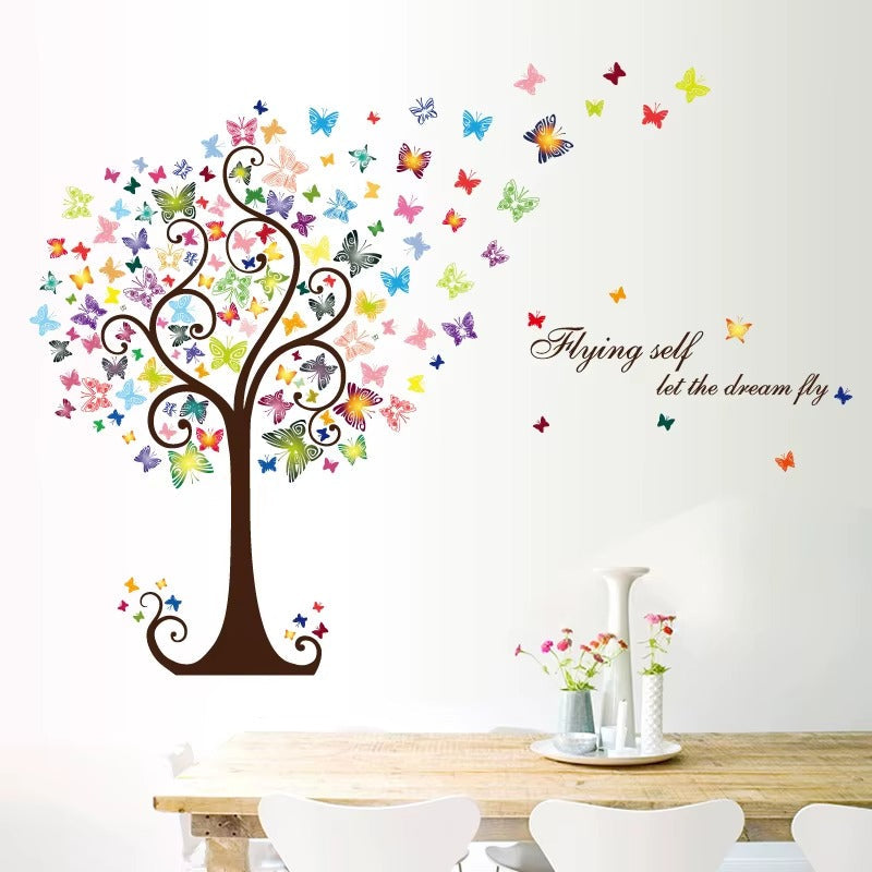 Butterfly Tree Home Decor adesivo de parede art stickers 3D DIY wallpaper decoration for kids room wall decals Hm92007