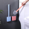 Silicone Toilet Brush with Toilet Brush Holder Creative Cleaning Brush Set, Silicone Flex Toilet Brush with Holder and Wall Mounted  bcbgyz2d-c