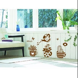 SAMHEZ AY6018 Potted Plants Wall Sticker [45 x 60 cm]