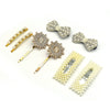 New 4pcs Fashion Women Girls Pearl Hair Shell Hairpin Crystal Rhinestones Hairpins Barrette Hair Accessories