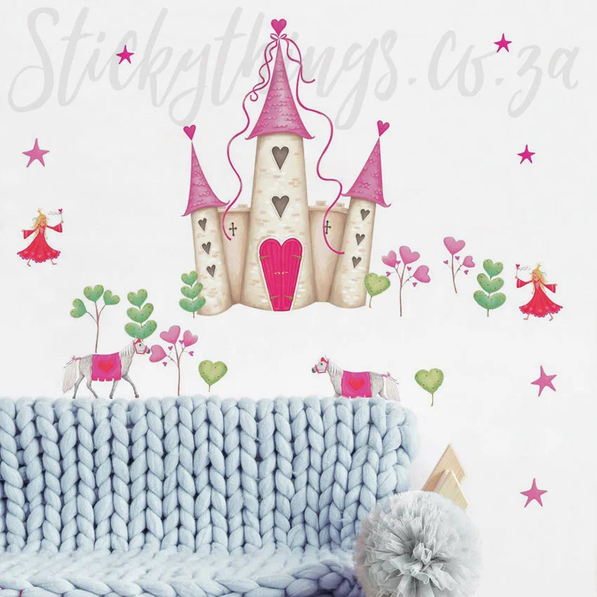 RANDWICK Castle Horse Flower Fairy Pattern Removable Wall Sticker Wallpaper Decor size 60x90  df5083