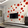 Red Flower wall sticker Sk9173